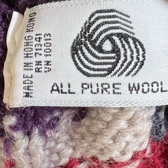 L.L. Bean Vintage 100% Wool Aztec Western Crewneck Sweater Chunky Knit - Picture 7 of 8